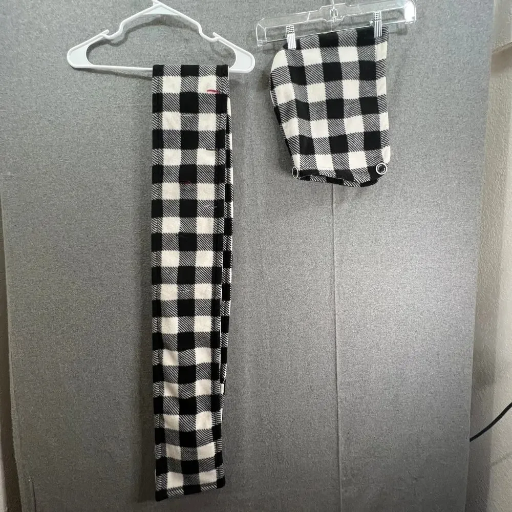 Scoodie Black and White Plaid Women's Scarves & Hood